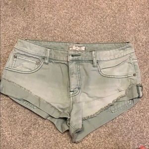 Green free people jean shorts